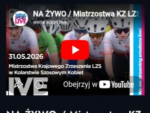 Transmisja na żywo z Mistrzostw Krajowego Zrzeszenia LZS w Kolarstwie Szosowym Kobiet w Jarosławcu
